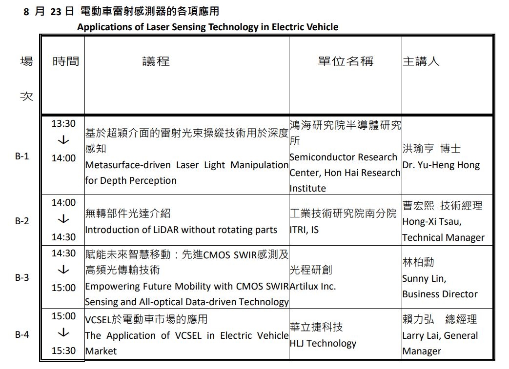 Agenda for Laser Taiwan.JPG